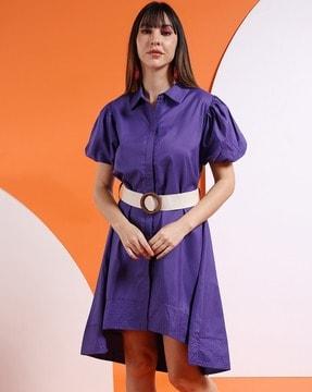 women high-low shirt dress