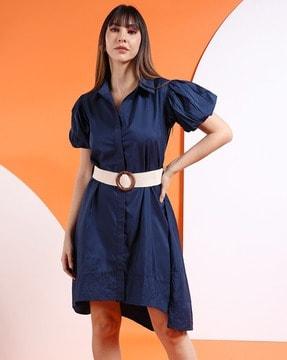 women high-low shirt dress