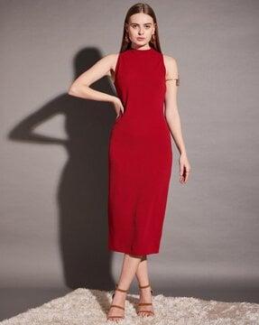 women high-neck bodycon dress