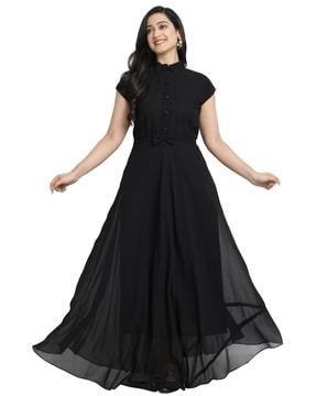 women high-neck gown dress