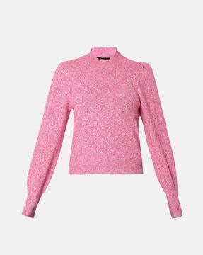 women high-neck pullover with full sleeves