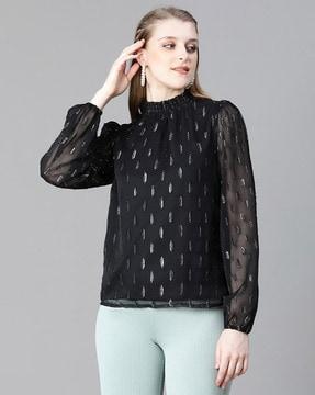 women high-neck regular fit top