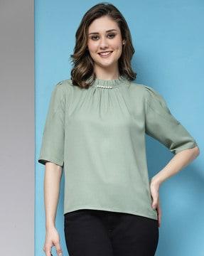 women high-neck regular fit top