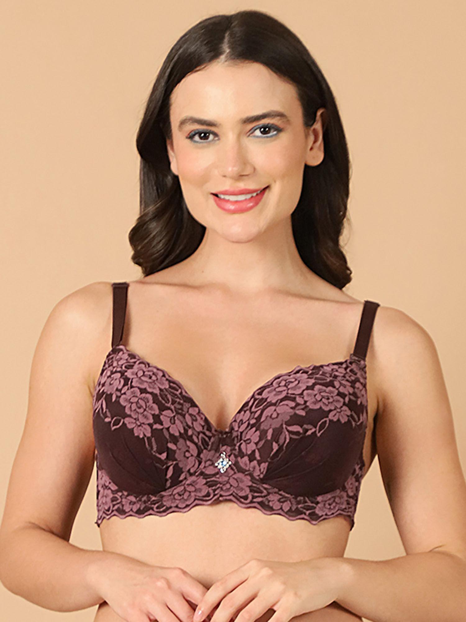 women high quality floral trim lace t-shirt bra