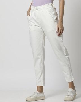 women high-rise ankle-length mom fit jeans