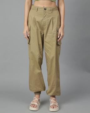 women high-rise baggy fit cargo pants