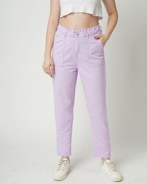 women high-rise baggy jeans