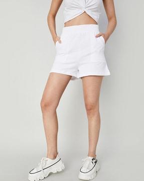 women high-rise bermuda shorts