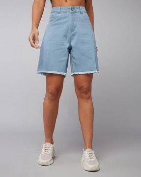 women high-rise bermuda shorts