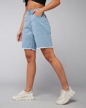 women high-rise bermuda shorts