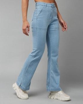 women high-rise bootcut fit jeans