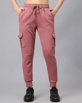 women high-rise cargo pants with insert pockets
