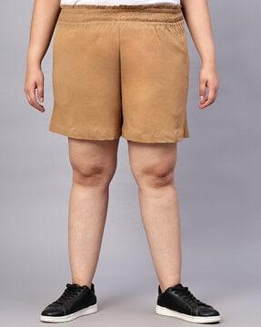 women high-rise city shorts with elasticated waist