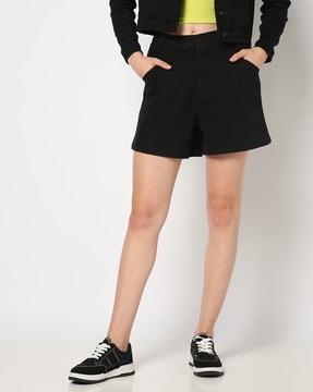 women high-rise denim shorts