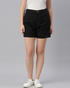 women high-rise denim shorts