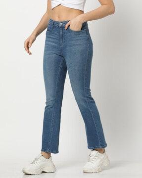 women high-rise flared jeans