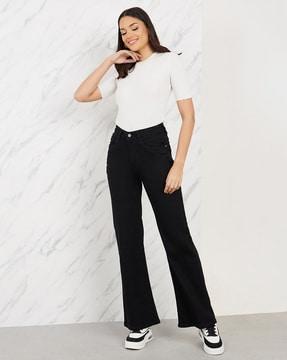 women high-rise flared jeans
