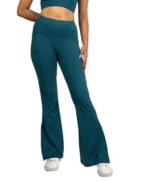 women high-rise flared pants