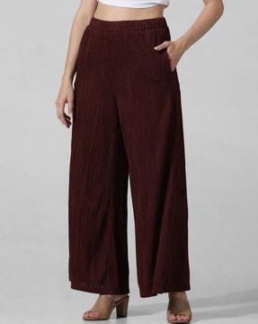 women high-rise flared trousers