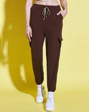 women high-rise joggers with cargo pockets