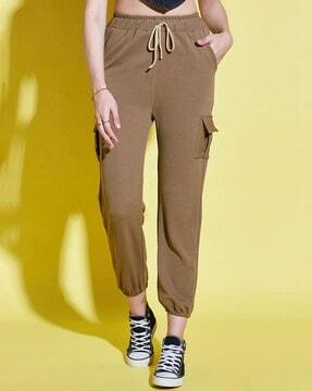 women high-rise joggers with cargo pockets