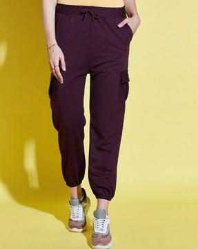 women high-rise joggers with cargo pockets