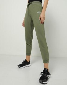 women high-rise joggers with drawstring waist