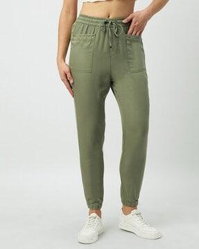 women high-rise joggers with insert pockets