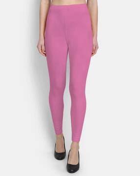 women high-rise leggings with elasticated waist