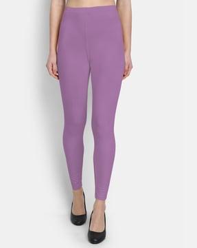 women high-rise leggings with elasticated waist