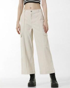 women high-rise loose fit culottes