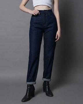 women high-rise mom fit jeans