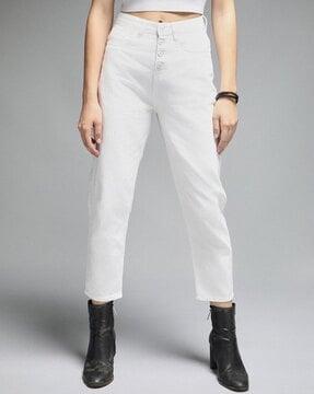 women high-rise mom fit jeans