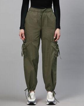 women high-rise relaxed fit cargo pants