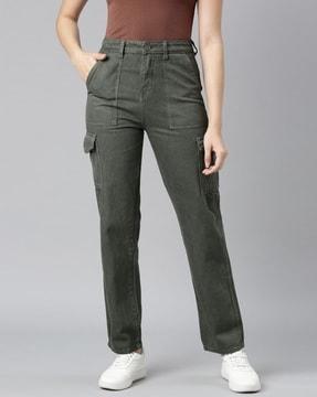 women high rise relaxed fit jeans