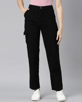 women high rise relaxed fit jeans