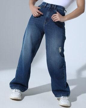 women high-rise relaxed fit jeans