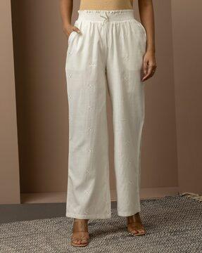 women high-rise relaxed fit palazzos