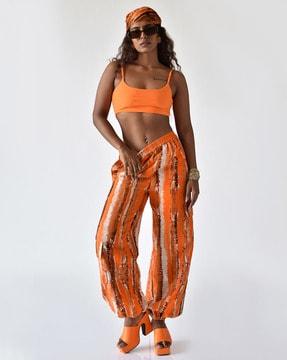 women high-rise relaxed fit pants