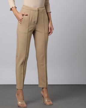 women high-rise relaxed fit trousers