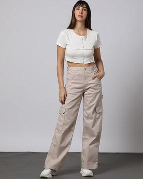 women high-rise relaxed trousers