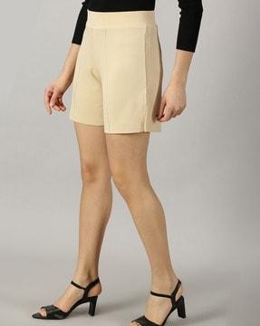 women high-rise shorts with elasticated waist