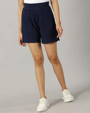 women high-rise shorts with elasticated waist