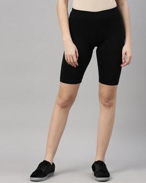 women high-rise shorts with elasticated waist