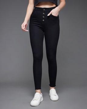 women high-rise skinny fit jeans