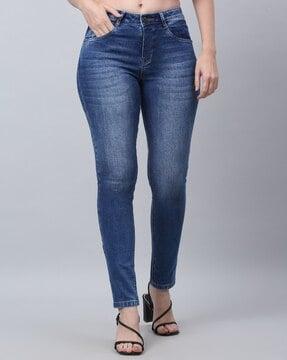 women high-rise skinny fit jeans