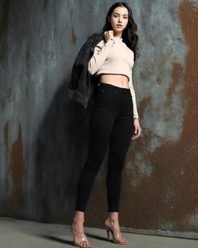 women high-rise skinny fit jeans