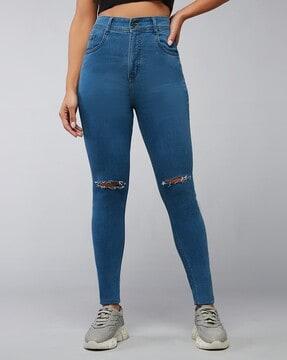 women high-rise skinny fit jeans