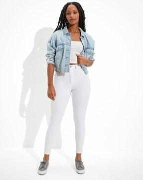 women high-rise skinny fit jeggings