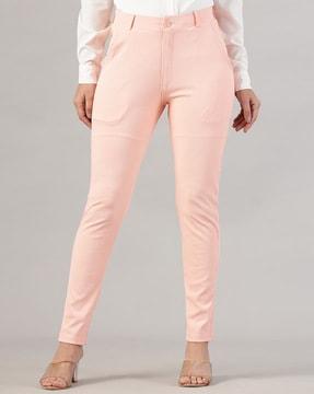 women high-rise skinny fit trousers